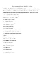 Rewrite using modal auxiliary verbs 