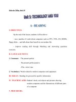 Giáo án Tiếng Anh 10 unit 5: Technology and you
