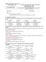 Đề thi chọn học sinh giỏi năm học 2015 2016 môn tiếng anh 9 trong cả nước