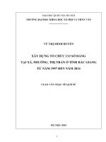 Xây dựng tổ chức cơ sở đảng tại xã, phường, thị trấn ở tỉnh bắc giang từ năm 1997 đến năm 2014