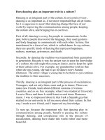 Does dancing play an important role in a culture 