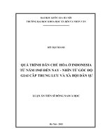 Quá trình dân chủ hóa ở indonesia từ năm 1945 đến nay   nhìn từ góc độ giai cấp trung lưu và xã hội dân sự 