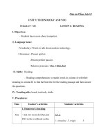 Giáo án Tiếng Anh 10 unit 5: Technology and you