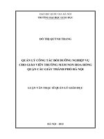 Quản lý công tác bồi dưỡng nghiệp vụ cho giáo viên trường mầm non hoa hồng quận cầu giấy thành phố hà nội 