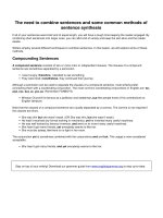 The need to combine sentences and some common methods of sentence synthesis 