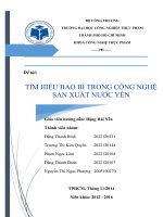 TÌM HIỂU BAO BÌ TRONG CÔNG NGHỆ SẢN XUẤT NƯỚC YẾN