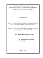 A study on using short stories in teaching reading skill at nguyen khuyen secondary school 