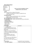 Giáo án Tiếng Anh 9 unit 10: Life on other planets
