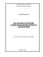 Quản lý hoạt động của tổ chuyên môn tại trường trung học phổ thông nguyễn hữu cầu, thành phố hồ chí minh 