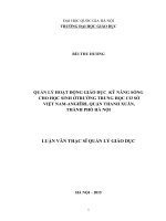 Quản lý hoạt động giáo dục kỹ năng sống cho học sinh ở trường trung học cơ sở việt nam   angiêri, quận thanh xuân, thành phố hà nội 