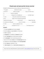 Simple past and past perfect tense exercise 