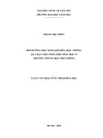 Bồi dưỡng học sinh giỏi hóa học thông qua dạy học phần điện hóa học ở trường trung học phổ thông 