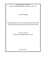 Chính sách đào tạo và phát triển đội ngũ giảng viên tại trường đại học khoa học, đại học thái nguyên 