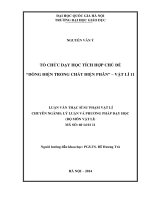 Tổ chức dạy học tích hợp chủ đề Dòng điện trong chất điện phân Vật lí 11