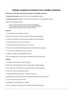 Change compound sentence into complex sentence 