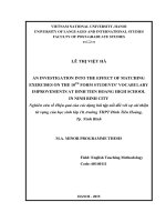 Nghiên cứu về hiệu quả của các dạng bài tập nối đối với sự cải thiện từ vựng của học sinh lớp 10, trường THPT đinh tiên hoàng, tp  ninh bình 