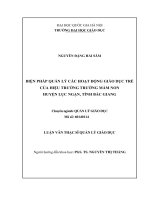 Biện pháp quản lý các hoạt động giáo dục trẻ của hiệu trưởng trường mầm non huyện lục ngạn 