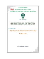 CHUYÊN đề HIỆN TRẠNG QUẢN lý CHẤT THẢI NGUY hại ở VIỆT NAM 