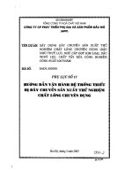 ĐỀ tài HƯỚNG dẫn vận HÀNH hệ THỐNG THIẾT bị dây CHUYỀN sản XUẤT THỬ NGHIỆM CHẤT LỎNG CHUYÊN DỤNG 