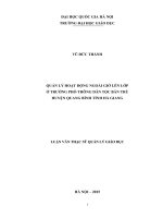 Quản lý hoạt động ngoài giờ lên lớp ở trường phổ thông dân tộc bán trú huyện quang bình tỉnh hà giang 