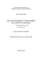 Các giá trị riêng và hàm riêng của toán tử laplace