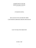 Rèn luyện kỹ năng giải phương trình và bất phương trình bằng phương pháp hàm số 