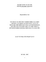 Xây dựng câu hỏi trắc nghiệm nhiều lựa chọn chương các định luật bảo toàn vật lý 10 THPT ban nâng cao nhằm đánh giá mức độ nắm vững kiến thức của học sinh và rút kinh nghiệm cho hoạt động dạy của giáo viên 