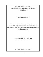 Tổng hợp và nghiên cứu khả năng ứng dụng của một số phức chất đất hiếm phát huỳnh quang 