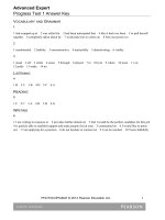 Adv expert progress test1 key 