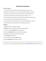 Rewrite the sentences 