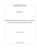 Đánh giá khác biệt giới trong năng lực giải quyết vấn đề của học sinh việt nam trong PISA 2012 