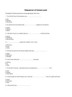 Sequence of tenses quiz 