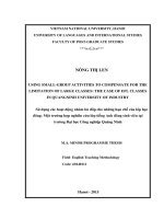 Sử dụng các hoạt động nhóm bù đắp cho những hạn chế của lớp học đông một trường hợp nghiên cứu lớp tiếng anh đông sinh viên tại trường đại học công nghiệp quảng ninh 