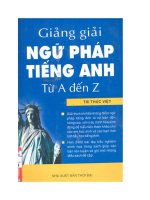 Giảng giải ngữ pháp tiếng anh từ A đến Z