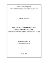 Đặc trưng văn hóa tổ chức trong trường đại học (nghiên cứu trưởng hợp đại học quốc gia hà nội) 