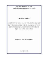 Nghiên cứu áp dụng các kỹ thuật làm giàu kết hợp với phương pháp điện di mao quản sử dụng detector đo độ dẫn không tiếp xúc để xác định các dạng asen vôcơ 