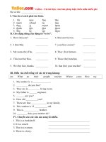 Bài tập Tiếng Anh lớp 6 Unit 3: At Home Số 1