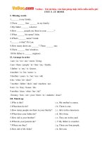 Bài tập Tiếng Anh lớp 6 Unit 3: At Home