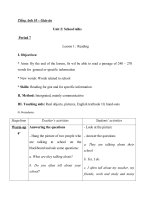 Giáo án Tiếng Anh 10 Unit 2: School talks