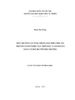 Mức độ tồn lưu PCBs trong dầu biến thế tại một số cơ sở ở khu vực miền bắc và đánh giá nguy cơ rủi ro 