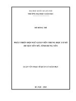 Phát triển đội ngũ giáo viên trung học cơ sở huyện yên mỹ, tỉnh hưng yên 