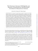 The Decision to Invest in Child Quality over Quantity: Household Size and Household Investment in Education in Vietnam