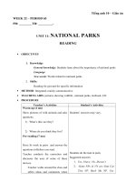 Giáo án Tiếng Anh 10 unit 11: National parks