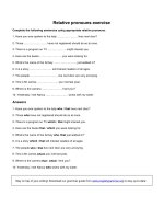 Relative pronouns exercise 