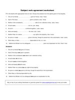 Subject verb agreement worksheet 
