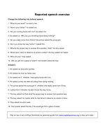 Reported speech exercise 5 