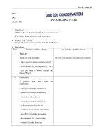 Giáo án Tiếng Anh 10 unit 10: Conservation