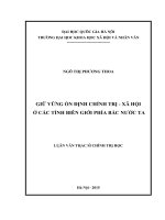 Giữ vững ổn định chính trị   xã hội ở các tỉnh biên giới phía bắc nước ta 
