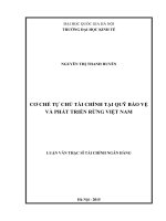 Cơ chế tự chủ tài chính tại Quỹ Bảo vệ và Phát triển rừng Việt Nam