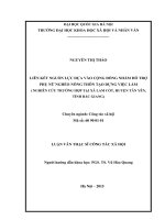 Liên kết nguồn lực vào cộng đồng nhằm hỗ trợ phụ nữ nghèo nông thôn tạo dựng việc làm (nghiên cứu trường hợp tại xã lam cốt, huyện tân yên, tỉnh bắc giang) 